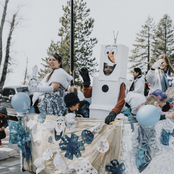 snowman on a festive float